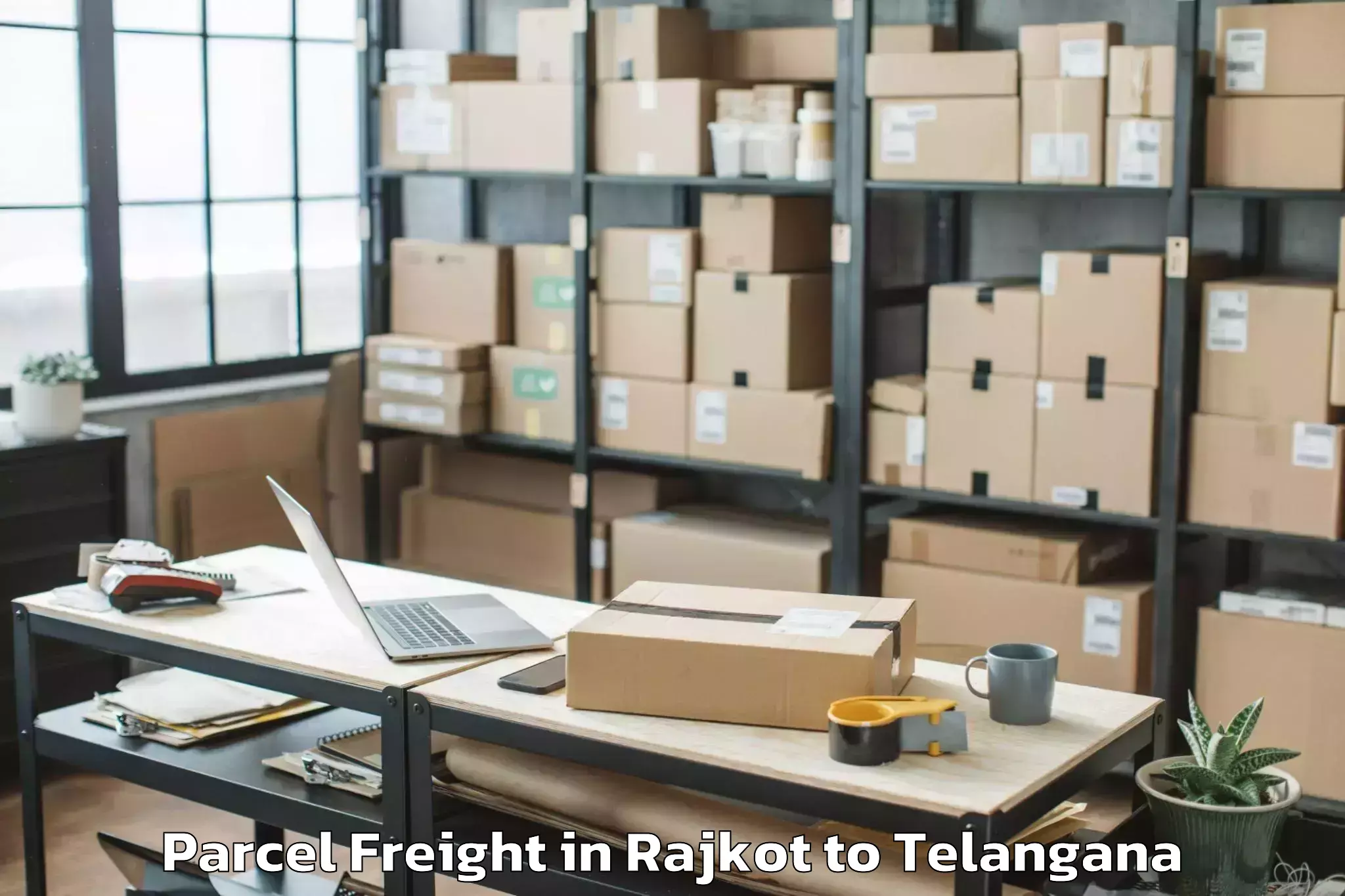 Top Rajkot to Danthalapally Parcel Freight Available